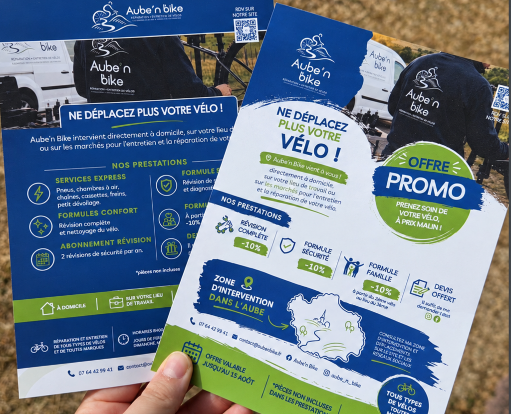 flyers imprimés Aube'n Bike